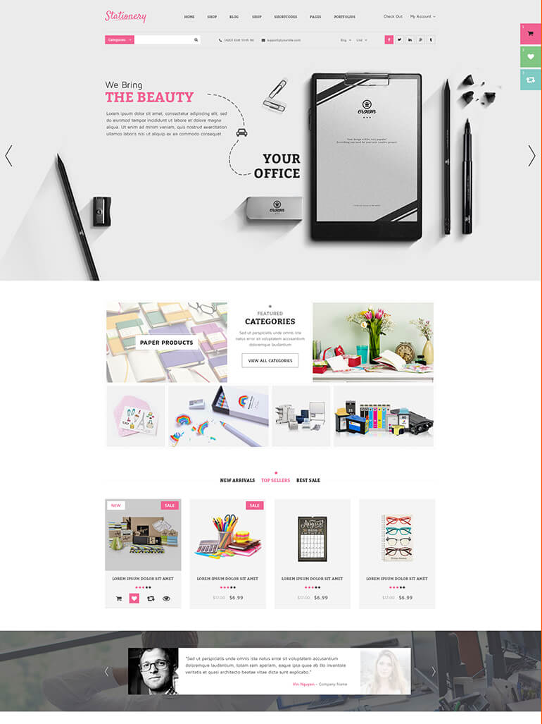 Stationery – Beautiful WordPress Theme for Office Supplies