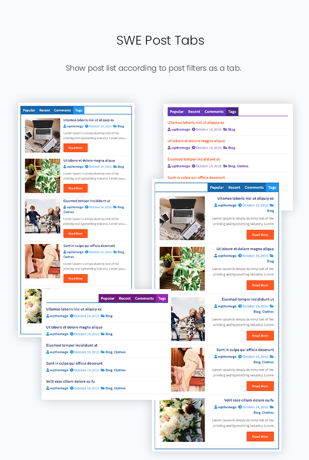 Post Tab Slider Widget in Post Elements Plugin - Elementor Addon for Blog, Newspaper, Magazine