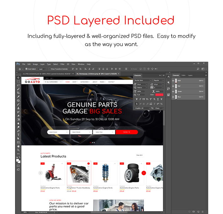 GoAuto - Auto Parts Store Elementor WooCommerce WordPress Theme