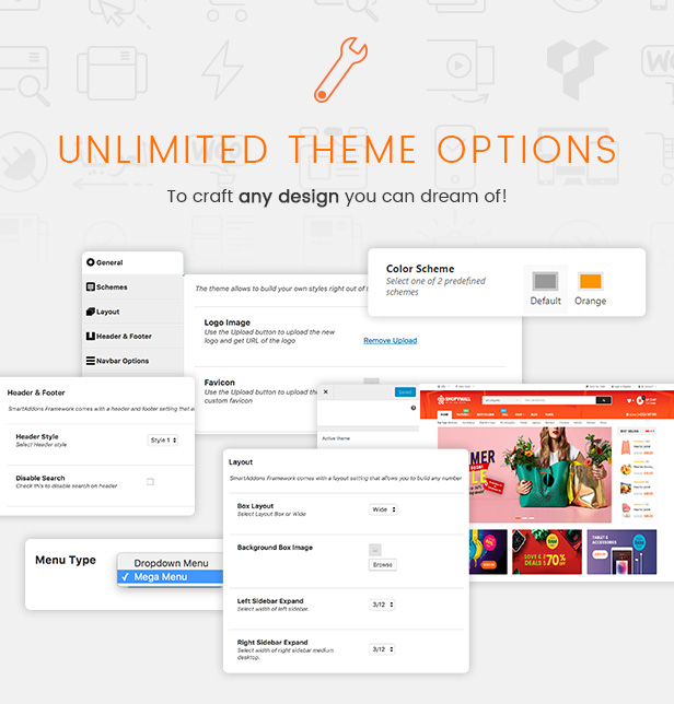 ShopyMall marketplace wordpress theme - theme options