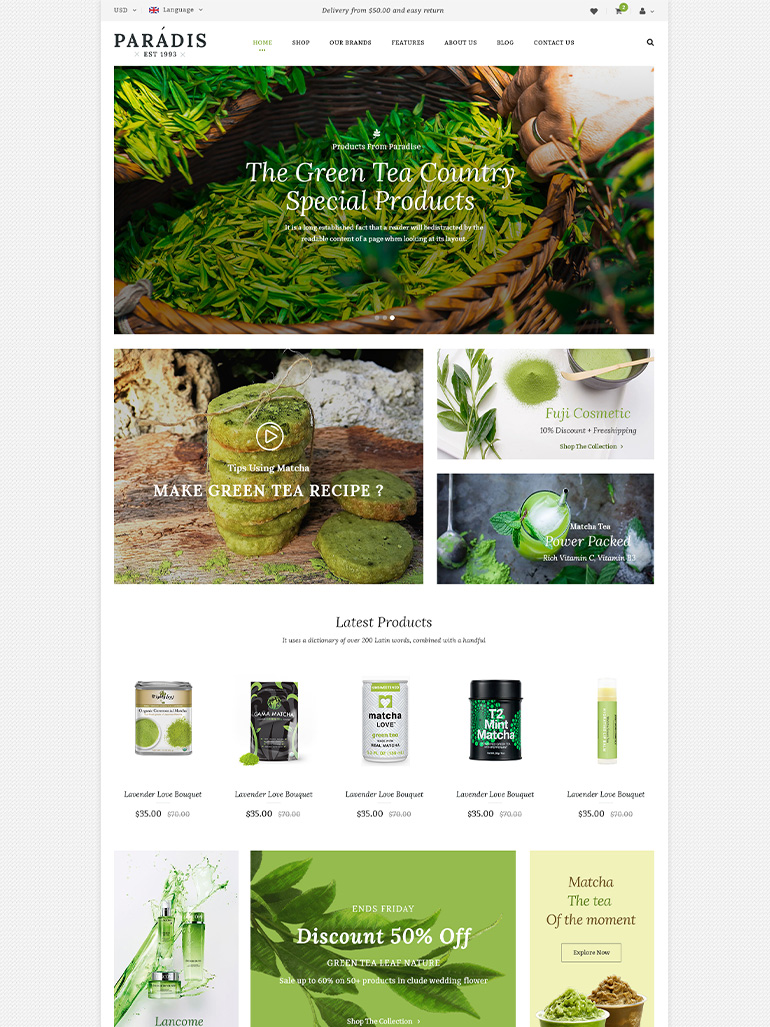 Paradise - Flower shop WordPress WooCommerce theme