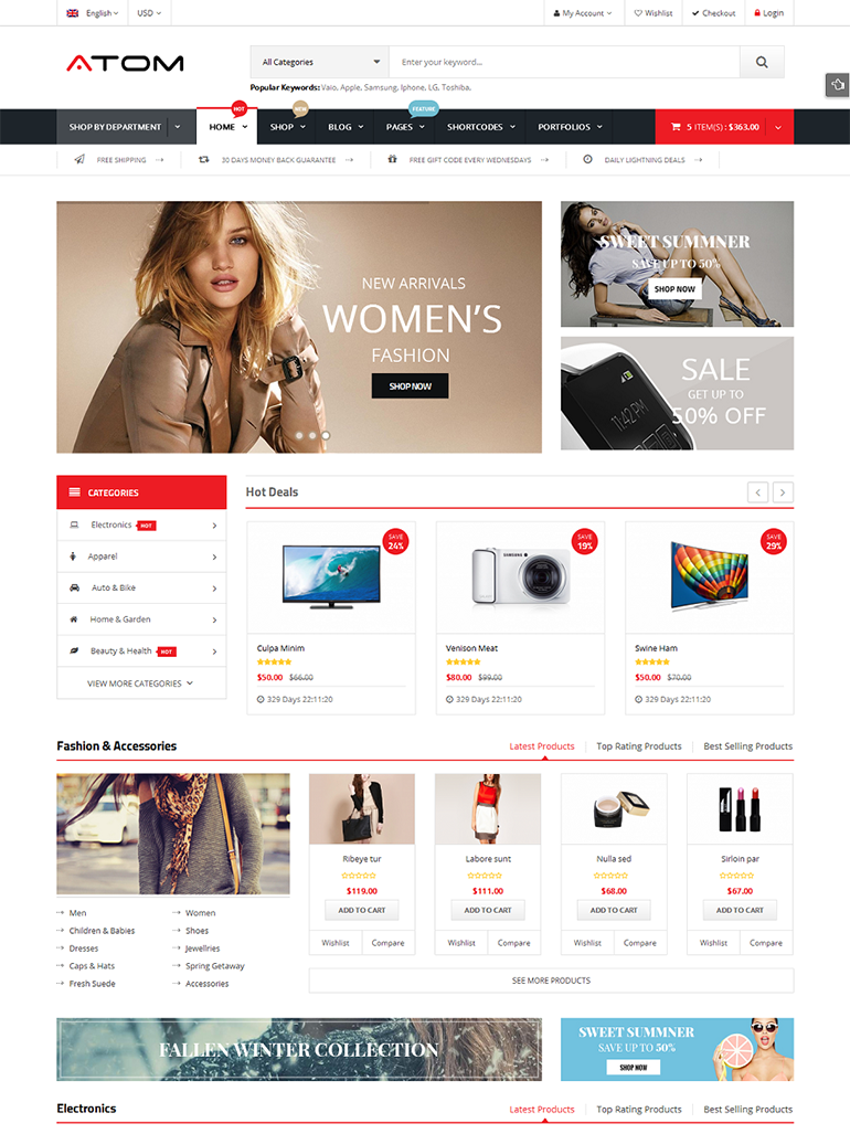 Atom - Responsive WooCommerce WordPress Theme