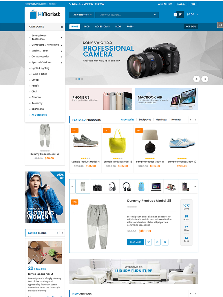 HiMarket - Electronics Store/Medical/Sport Shop WooCommerce Theme