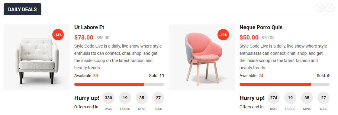 SW WooCommerce Countdown Slider