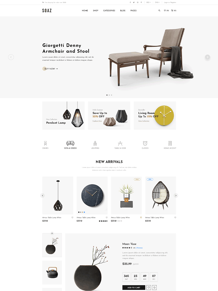 Soaz - Furniture Store WooCommerce WordPress Theme 